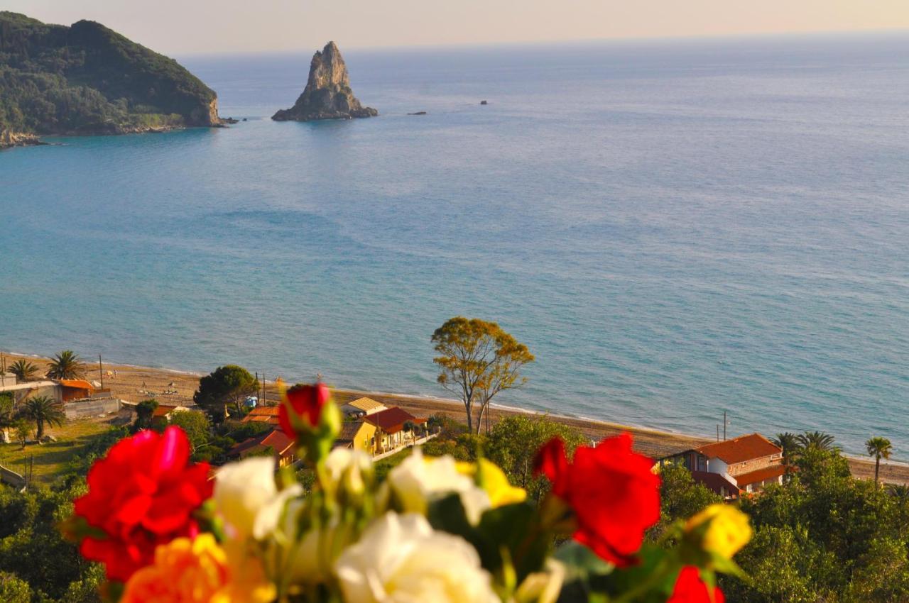 Holiday Apartments Maria With Pool And Panorama View - Agios Gordios Beach Luaran gambar